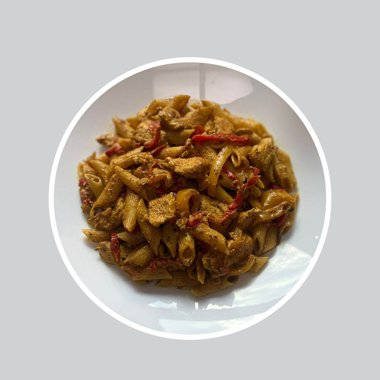 Penne au poulet Curry-coco