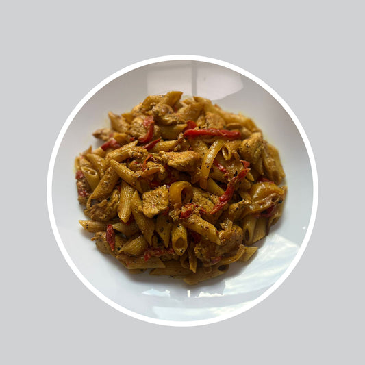 Penne au poulet Curry-coco